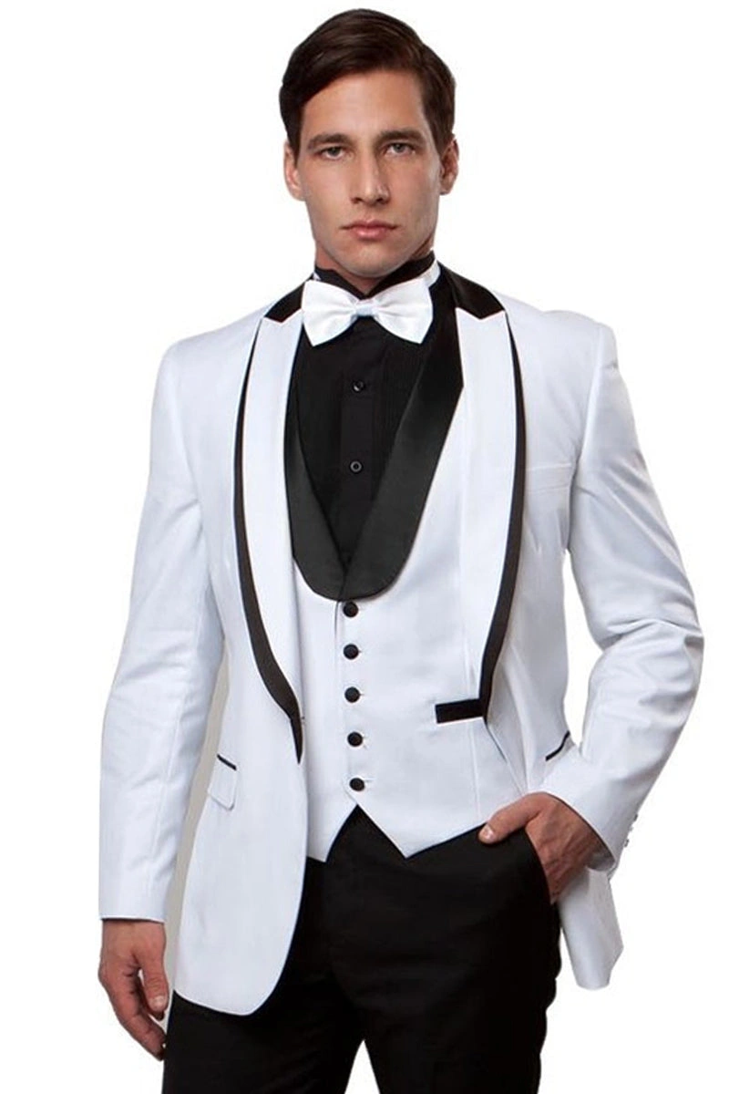 Féileacán Bán Uasal: Tuxedo Buí Leathan Satin, Fir a Dhéanann Do Lá!